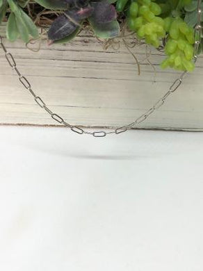 #11 Necklaces/Chains- Oval Link Chain Rhodium Silver